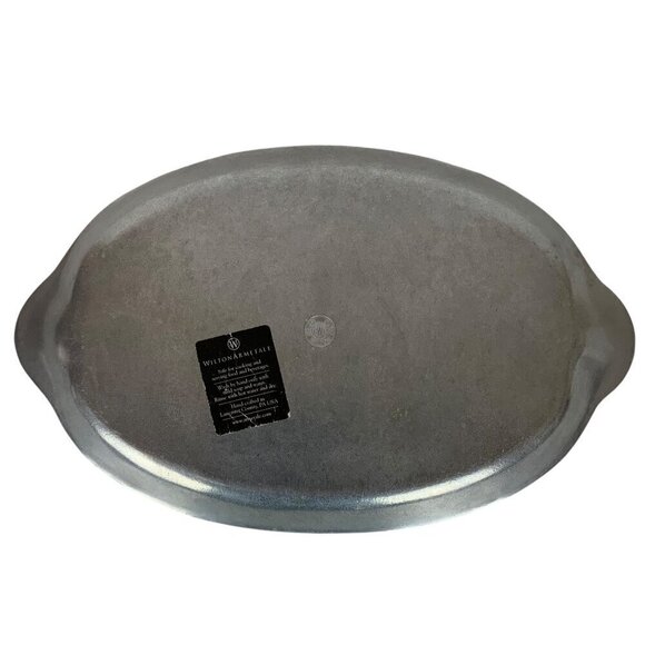 Wilton Armetale Scallop Handle Large Oval Serving Tray 16 inch Pewter Bruce Fox - Picture 2 of 6